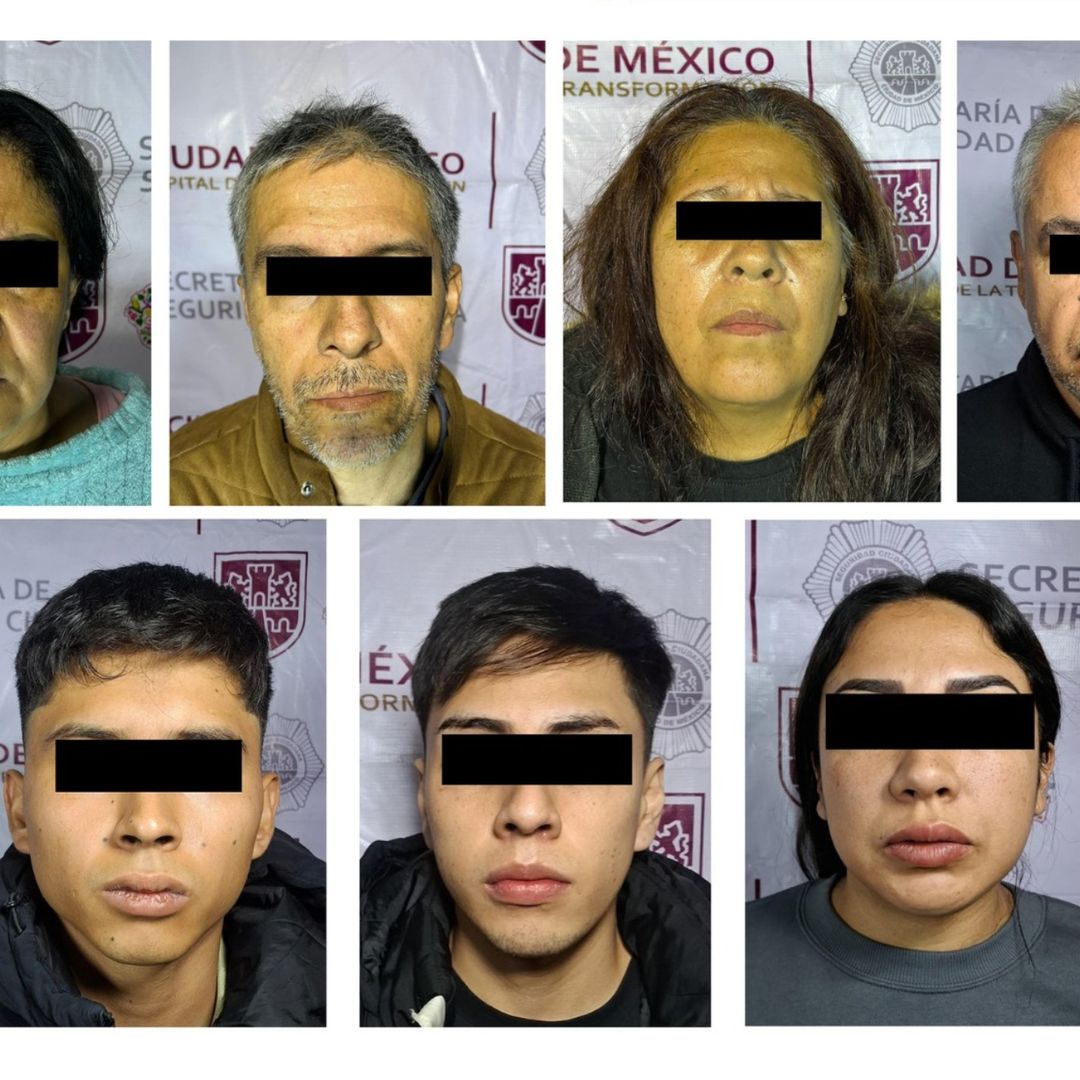 Los siete integrantes de la célula delincuencial. Foto: SSC CDMX